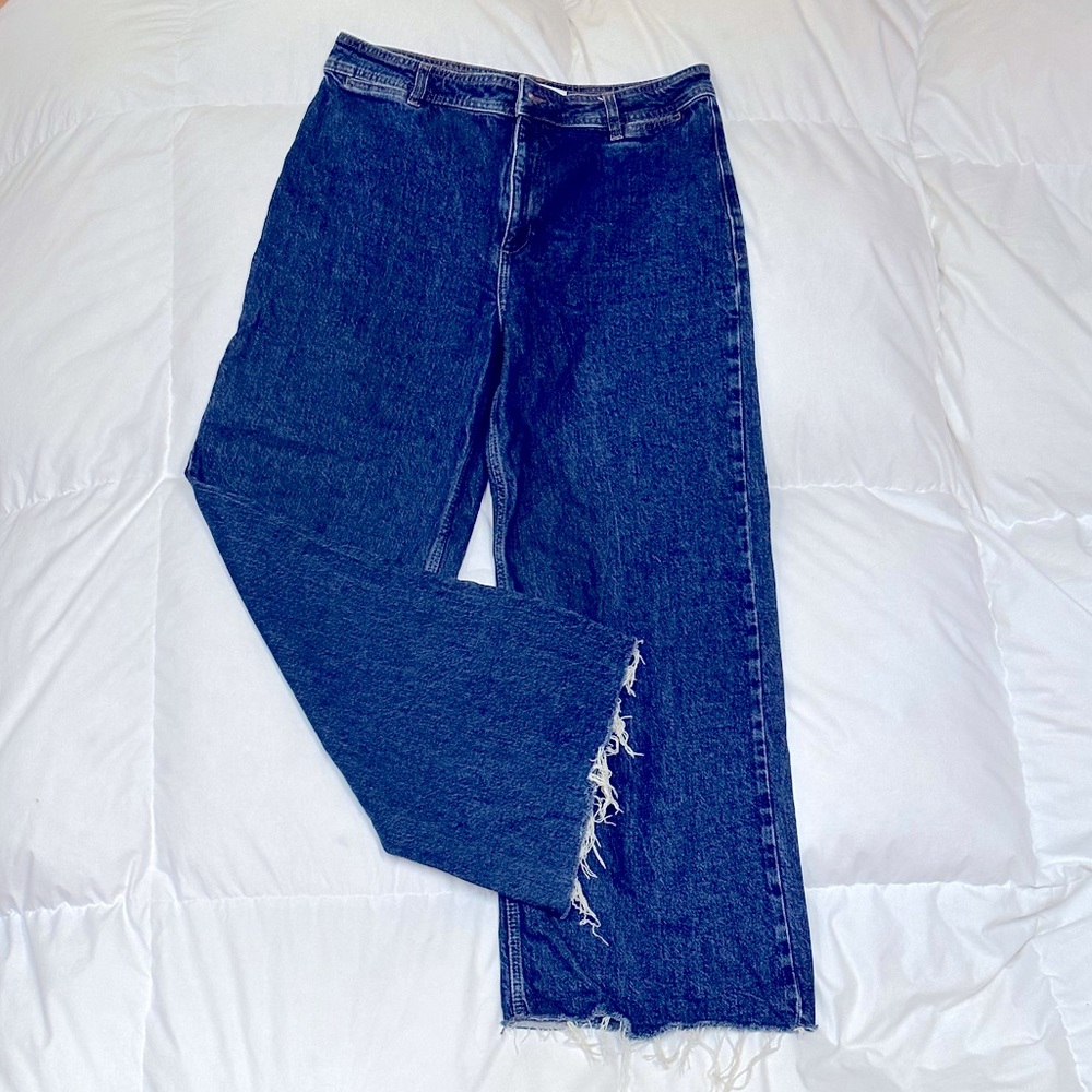 High Waisted, Wide Leg Mango Denim Jeans